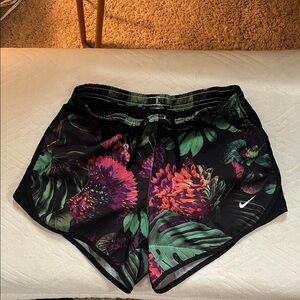 Nike Women's Tropical Print Black Athletic Shorts